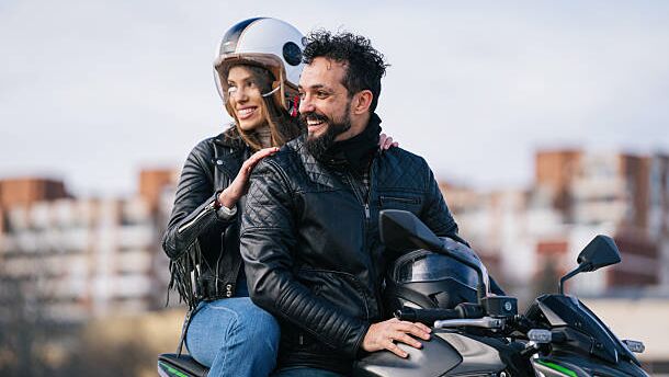 Motorcyclists and buses